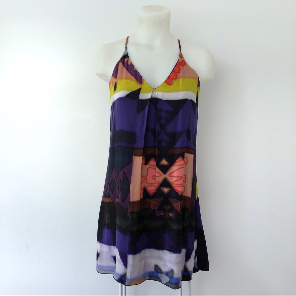Alice + Olivia Printed Top XS Silk Tank Long Top